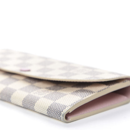 Louis Vuitton Damier Azur Emilie Wallet Rose Ballerine 6 of 9