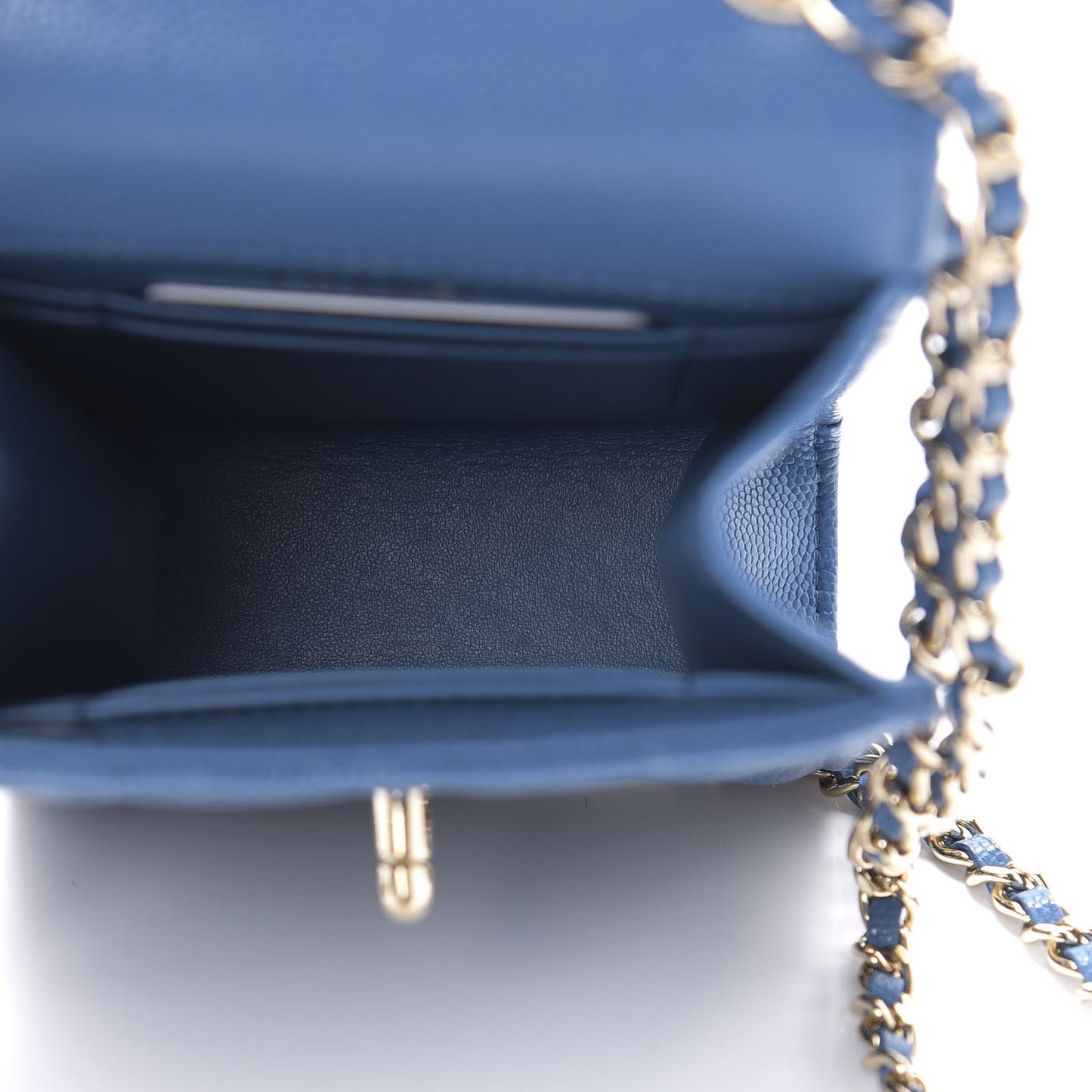 Caviar Quilted Classic Phone Holder Blue