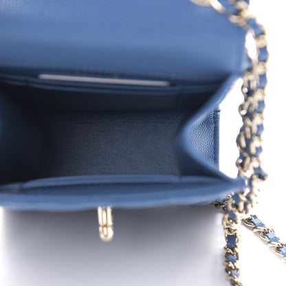 Chanel Caviar Quilted Classic Phone Holder Blue 5 of 11