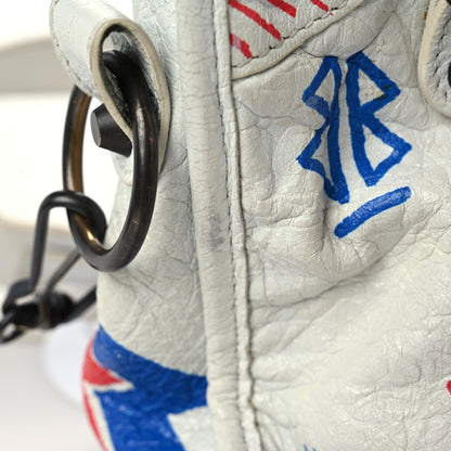 Balenciaga Agneau Graffiti All Over Classic Hardware Mini City White Bleu Rouge 21 of 31