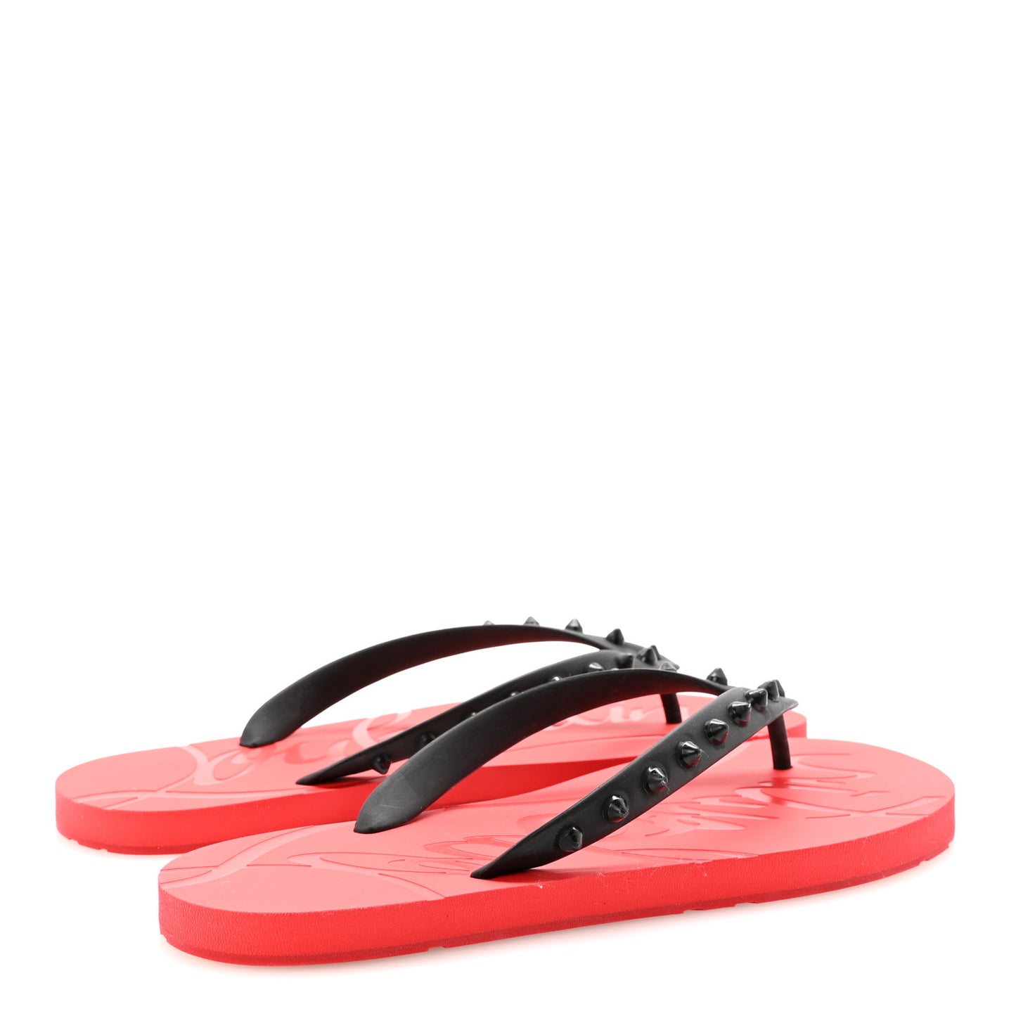 Rubber Spike Loubi Donna Flip Flop 41 Black Red