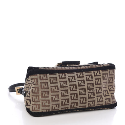 Fendi Zucchino Velvet Vitello Mini Mama Tube Bag Mogano Panna Black 4 of 11