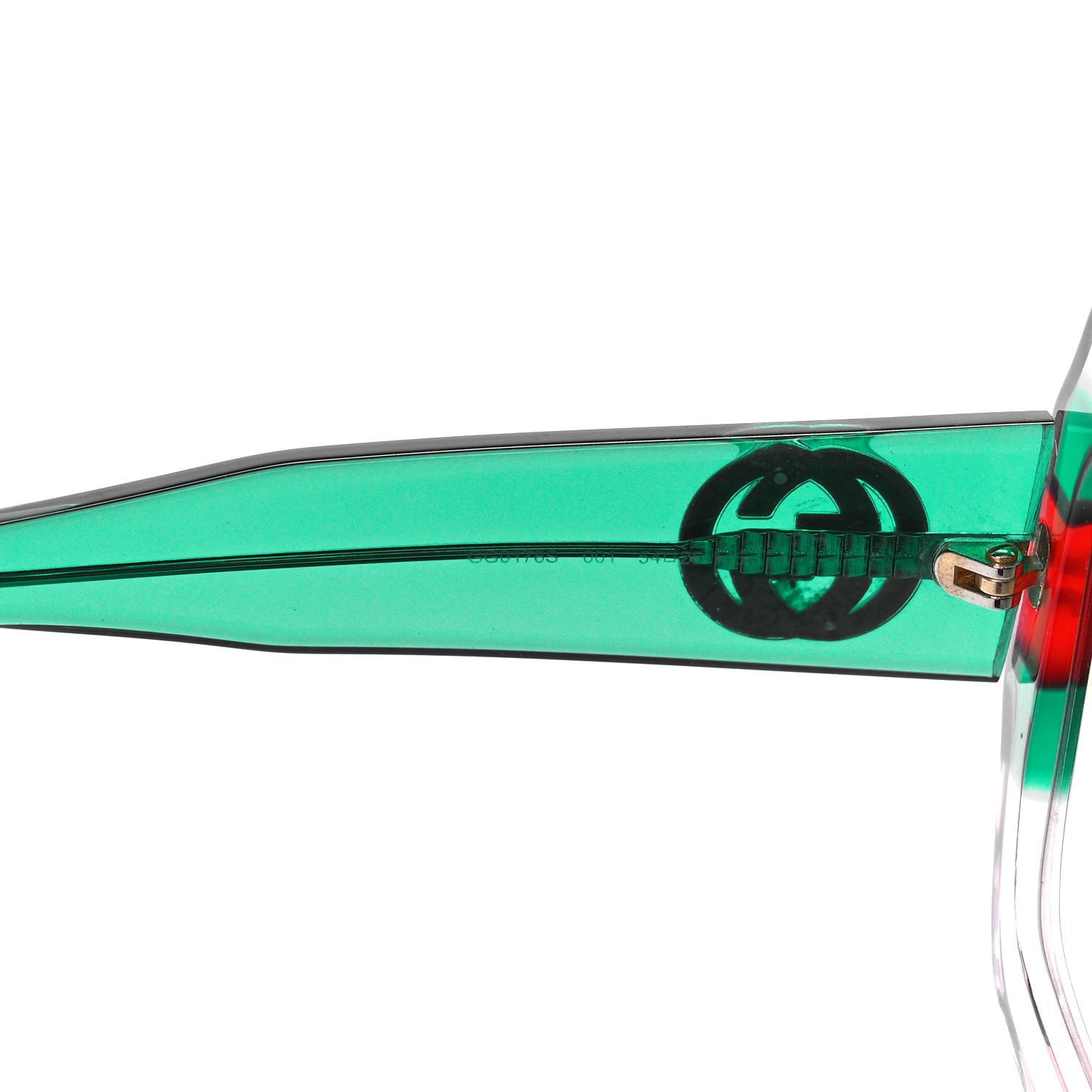 Gucci Square Web Frame GG0178S Sunglasses Green Red 6 of 7