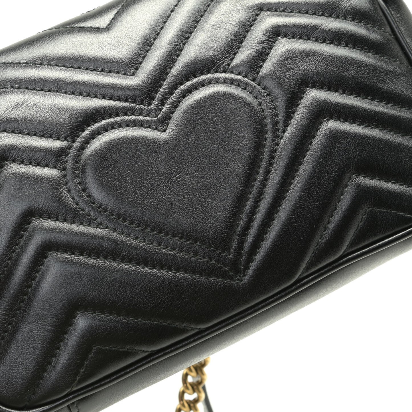 Calfskin Matelasse Mini GG Marmont Shoulder Bag Black