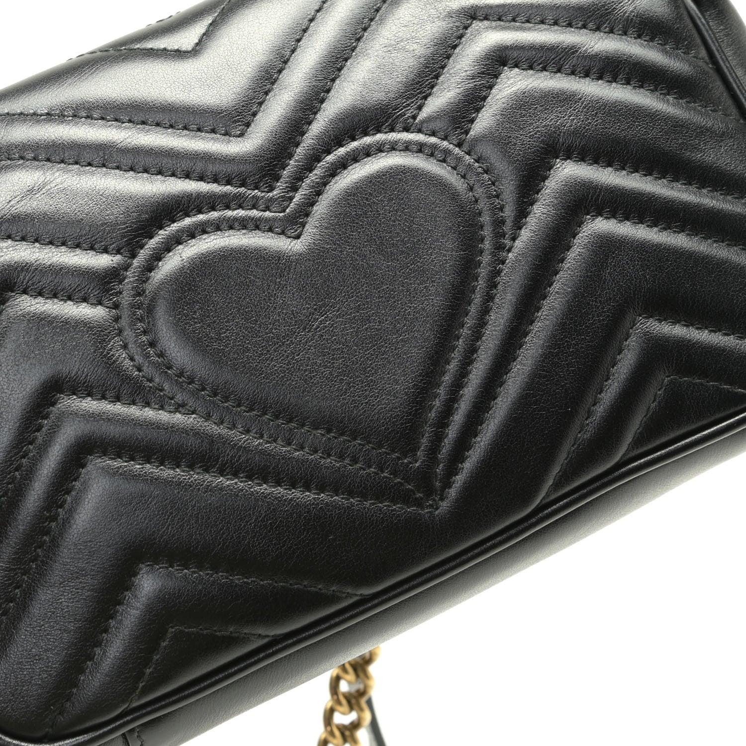 Gucci Calfskin Matelasse Mini GG Marmont Shoulder Bag Black 15 of 17