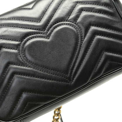 Gucci Calfskin Matelasse Mini GG Marmont Shoulder Bag Black 15 of 17