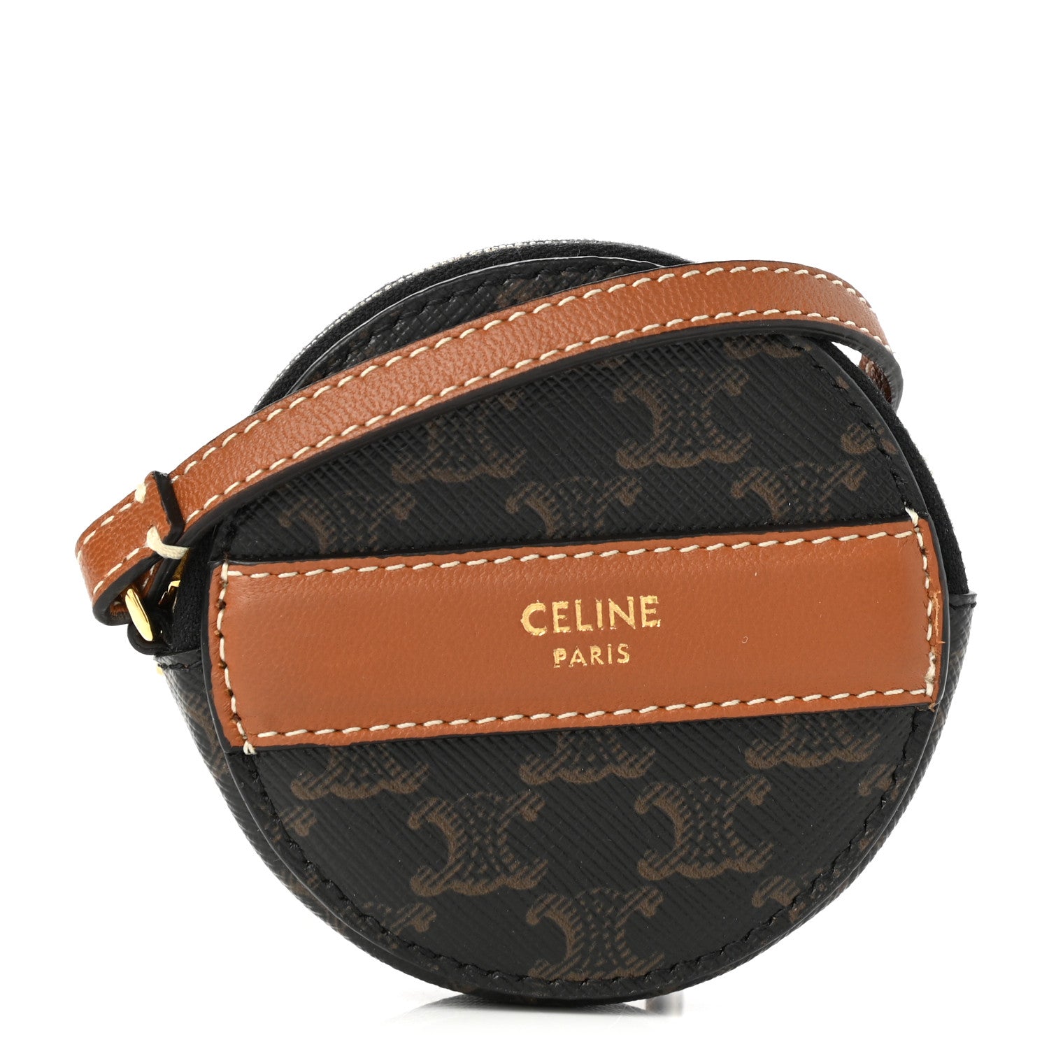 Celine Triomphe Canvas Round Zip Coin Purse 1 of 6