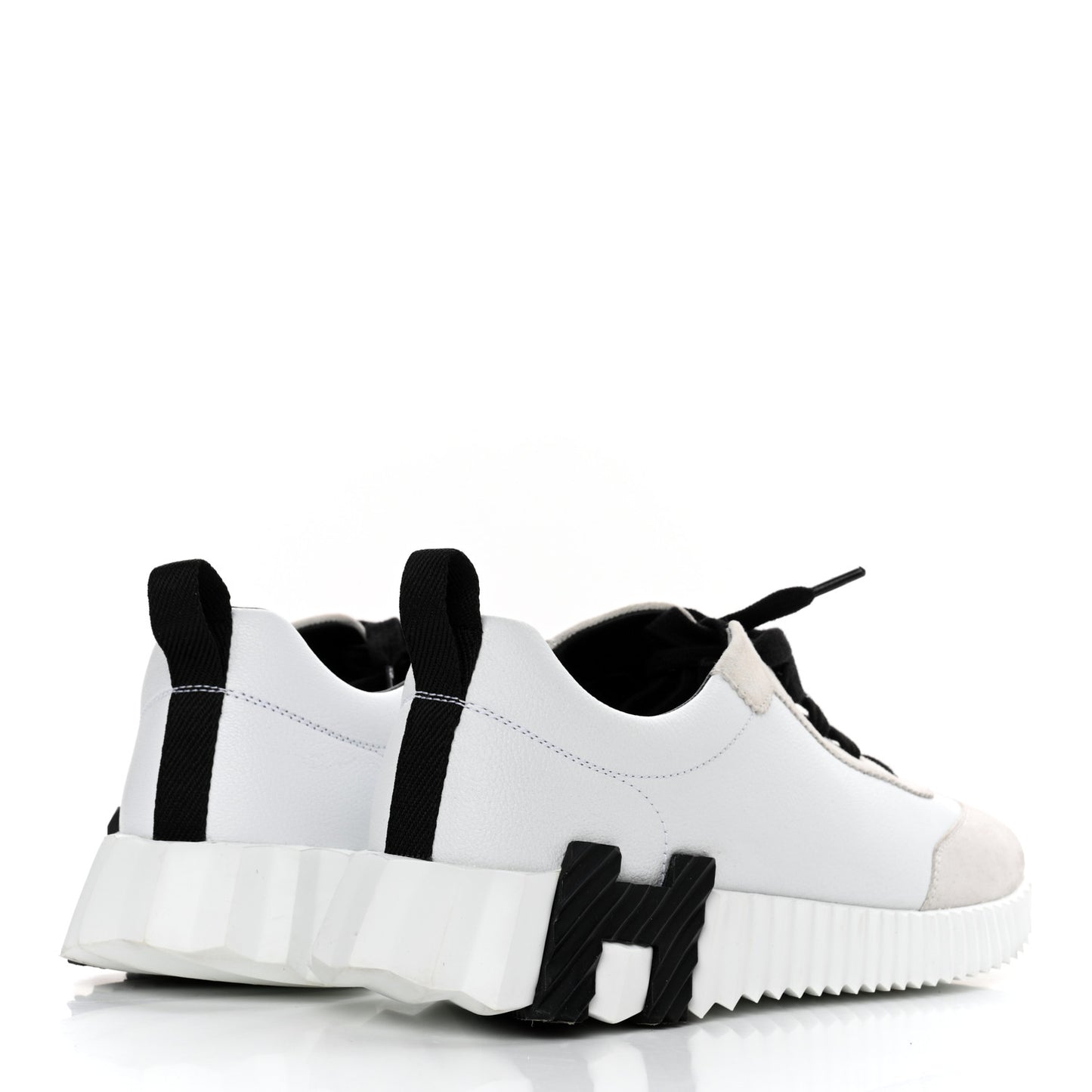 Goatskin Suede Goatskin Bouncing Sneakers 37 White Black