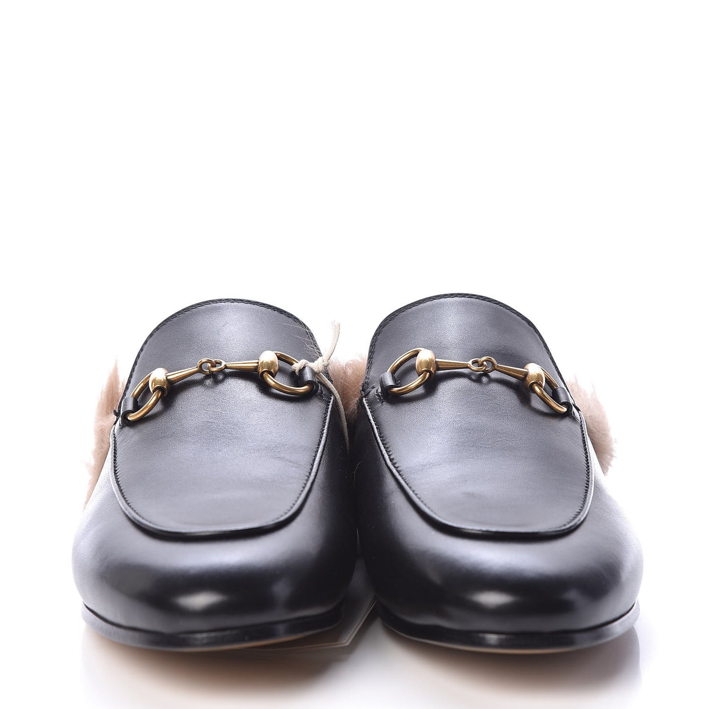 Calfskin Fur Womens Princetown Slippers 37 Black