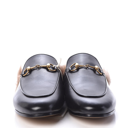 Gucci Calfskin Fur Womens Princetown Slippers 37 Black 2 of 7
