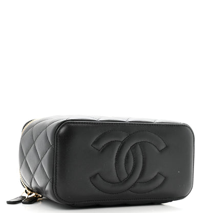 Chanel Lambskin Quilted Small Top Handle Vanity Case With Chain Black 4 of 11