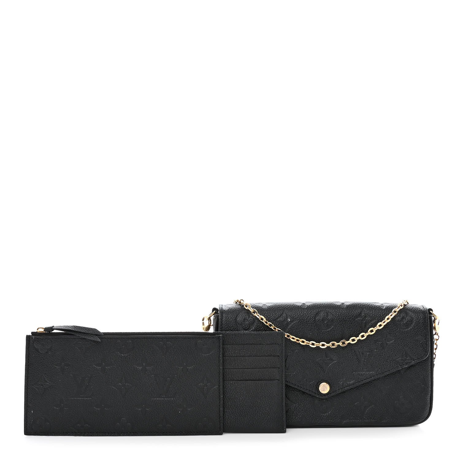 Louis Vuitton Empreinte Pochette Felicie Chain Wallet Black 1 of 14