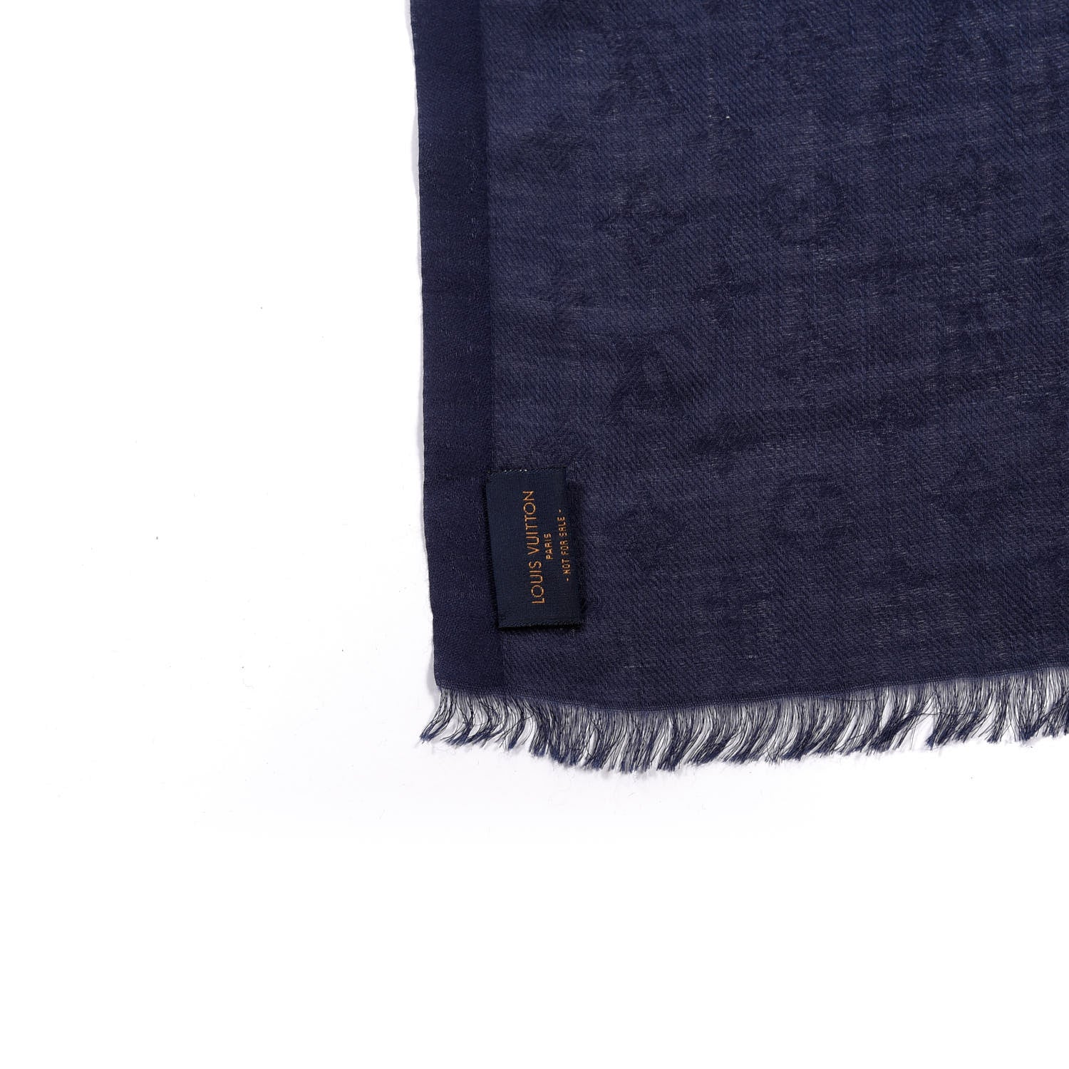 Louis Vuitton Wool Monogram Logo Scarf Navy 4 of 4
