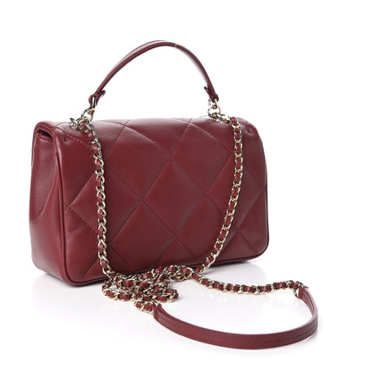 Chanel Lambskin Quilted Small Easy Carry Flap Burgundy 3 of 10