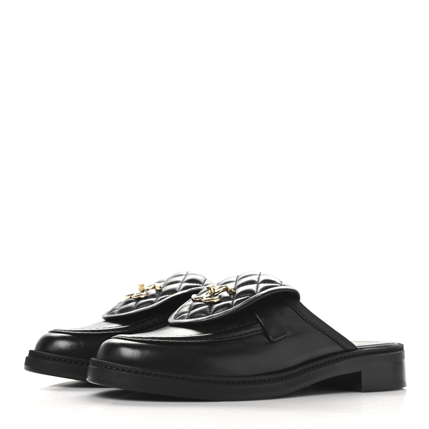 Chanel Lambskin Quilted CC Turnlock Mules 40 Black 4 of 9
