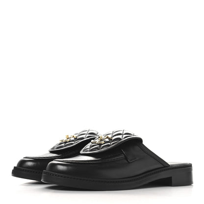Chanel Lambskin Quilted CC Turnlock Mules 40 Black 4 of 9