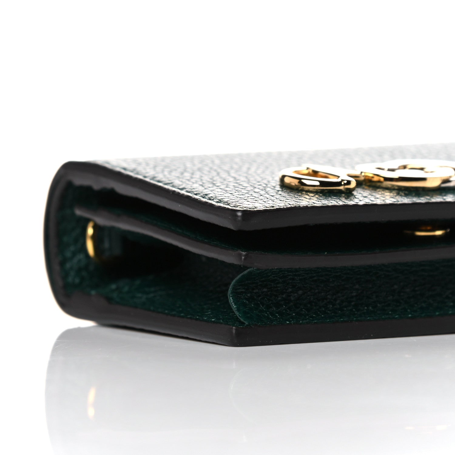Gucci Grainy Calfskin Zumi Chain Card Case Wallet Vintage Green 8 of 10