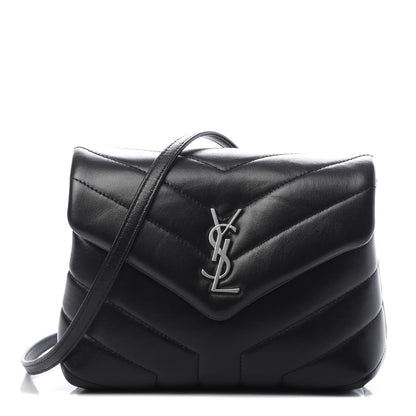 Saint Laurent Calfskin Y Quilted Monogram Toy Loulou Crossbody Bag Black 1 of 11
