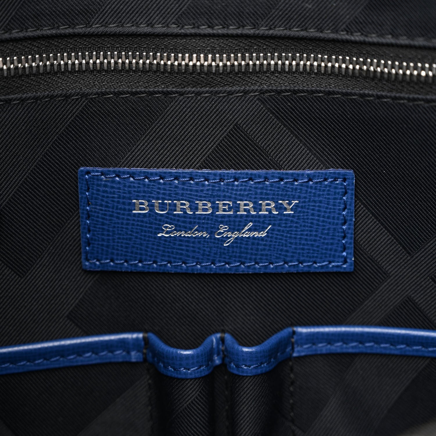 Burberry Textured Calfskin Barrow Briefcase Deep Blue 6 of 16