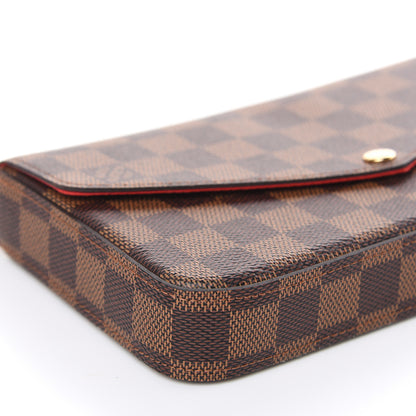 Louis Vuitton Damier Ebene Pochette Felicie Chain Wallet 9 of 10