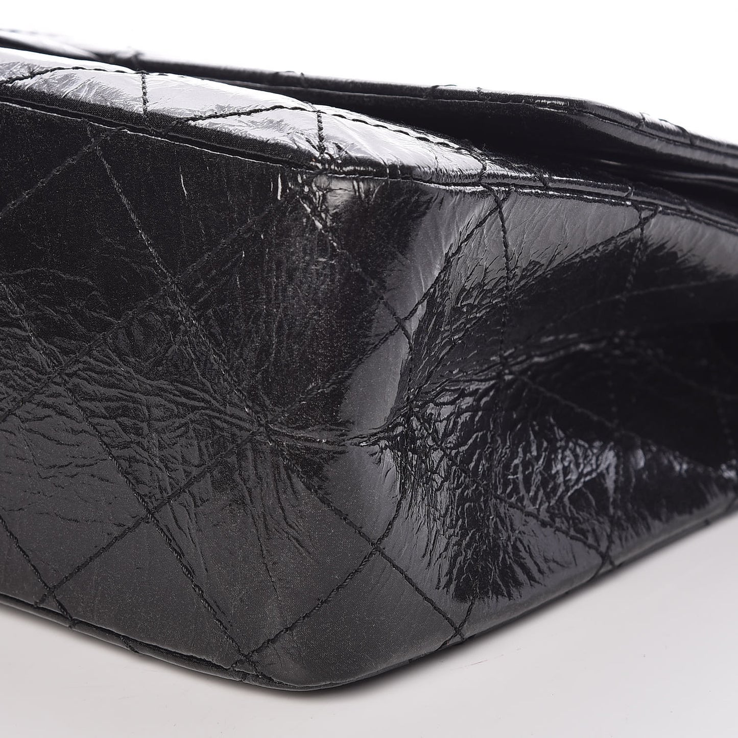 Glazed Aged Calfskin Quilted 2.55 Reissue 227 Flap So Black