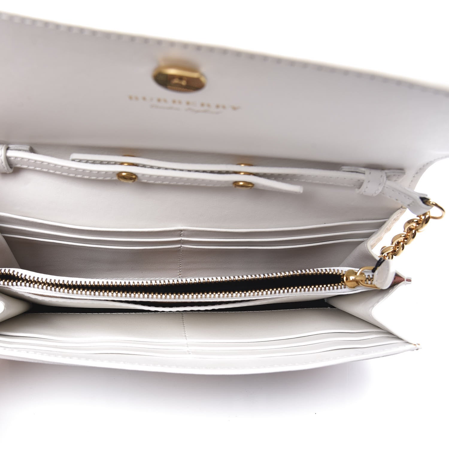 Burberry Vintage Check Henley Wallet On Chain Chalk White 4 of 9
