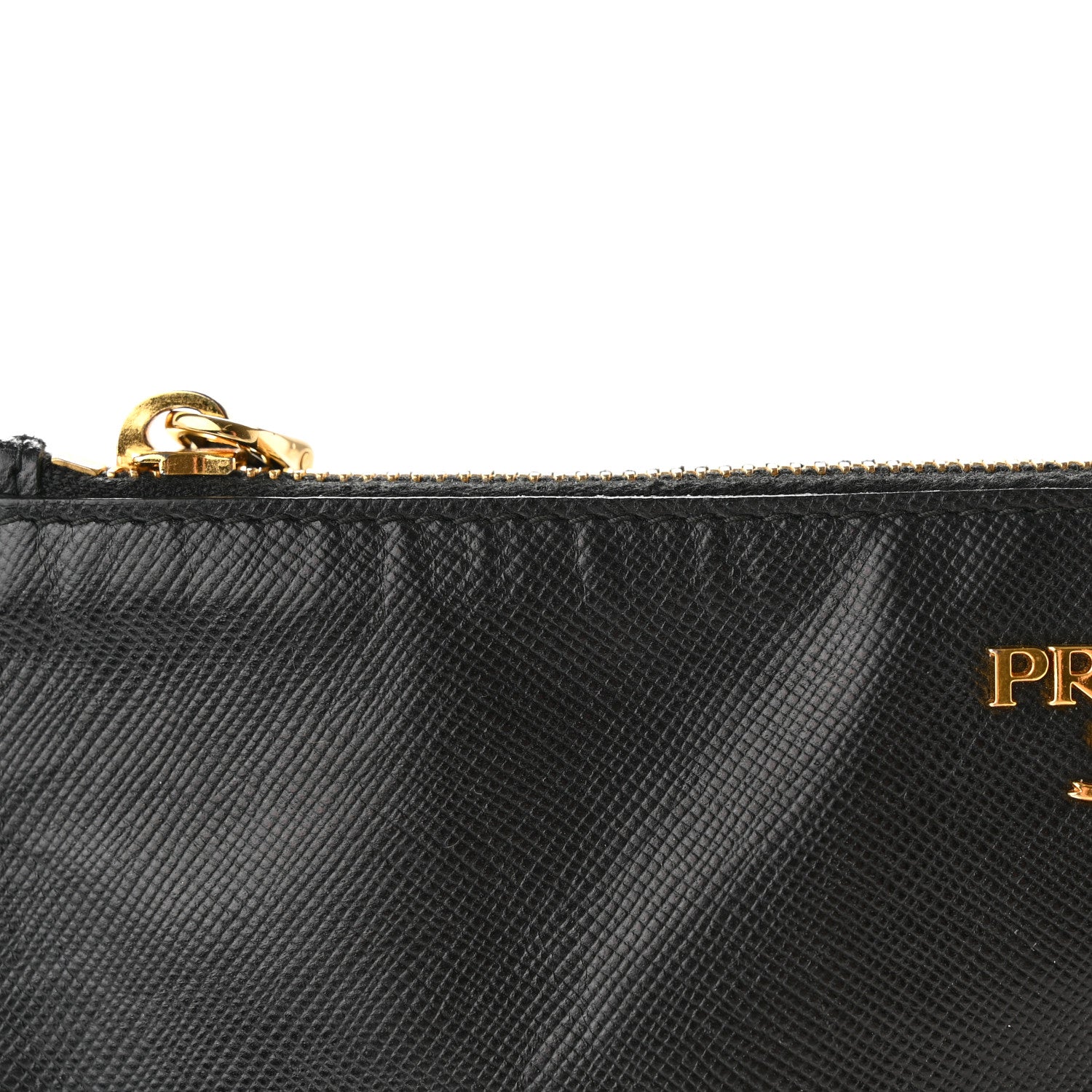 Prada Saffiano Zip Pouch Black Black 8 of 10