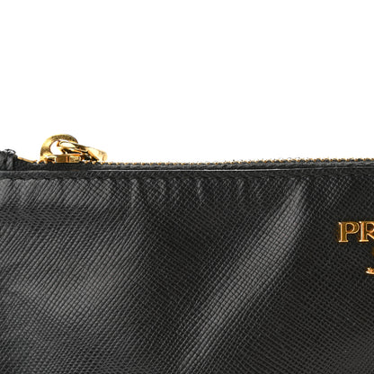 Prada Saffiano Zip Pouch Black Black 8 of 10
