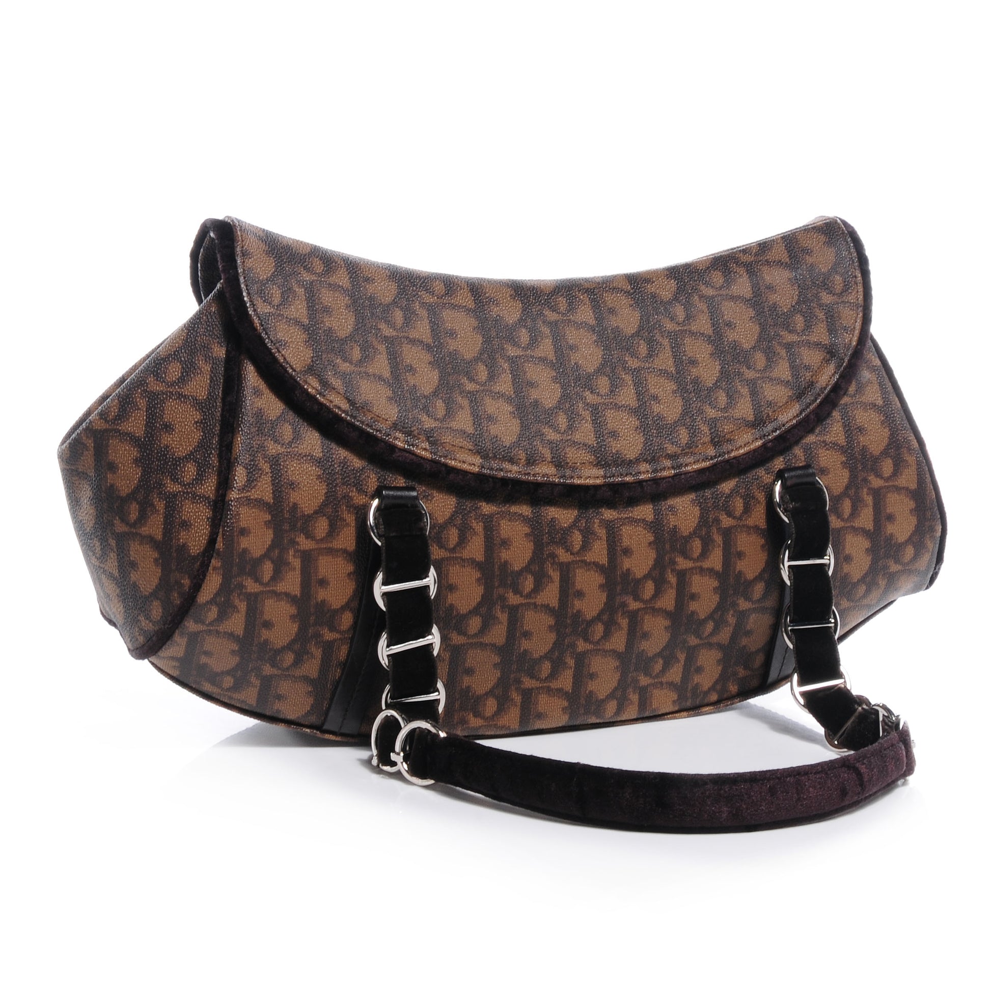 Christian Dior Monogram Romantique Trotter Flap Bag Brown 3 of 7