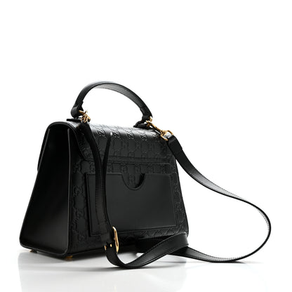 Gucci Guccissima Signature Small Padlock Top Handle Bag Black 2 of 11