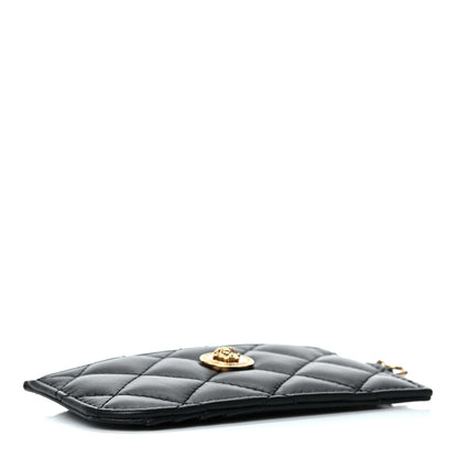 Versace Nappa Quilted Tribute Key Pouch Black 4 of 7