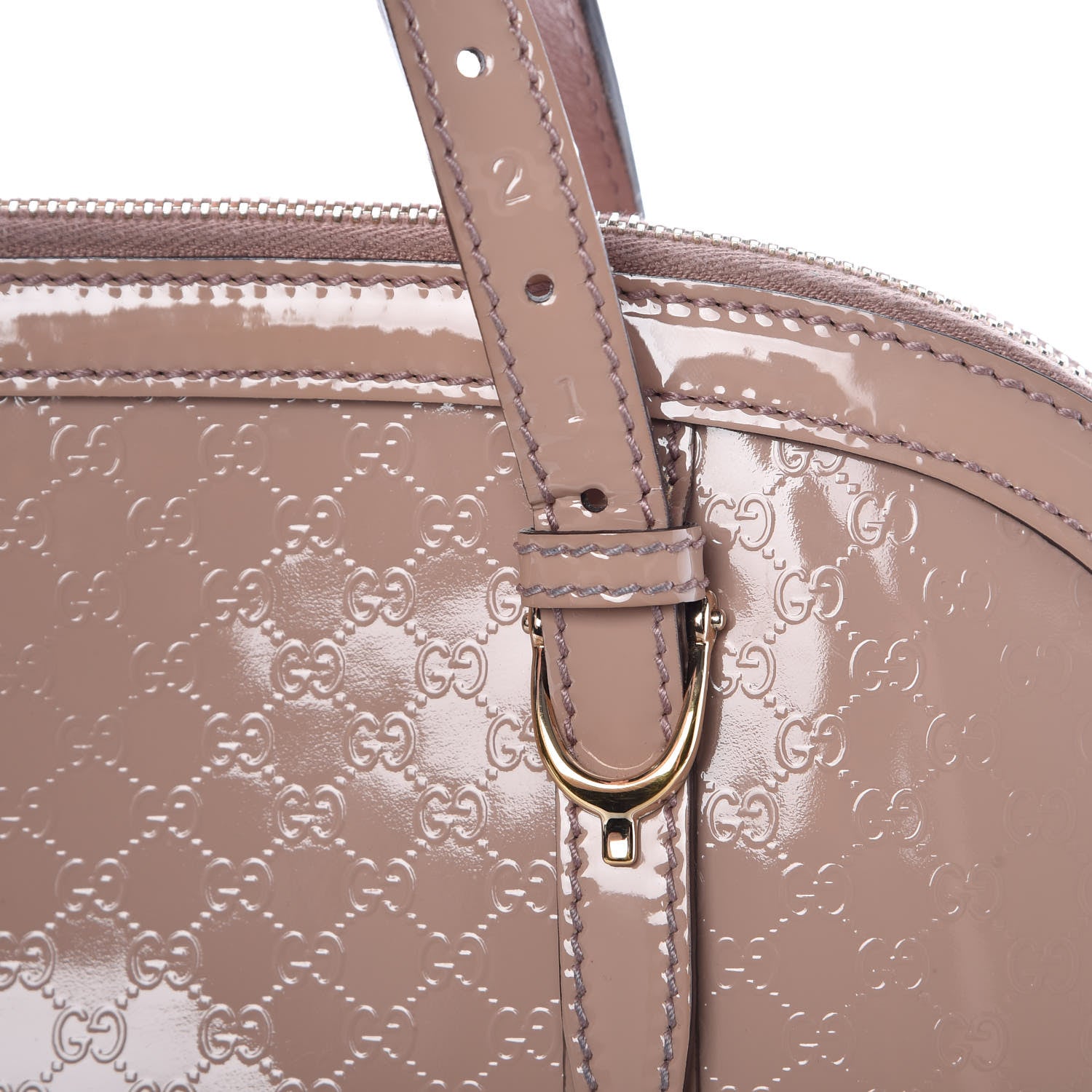 Gucci Patent Microguccissima Small Nice Top Handle Dome Bag Dark Cipria 17 of 20