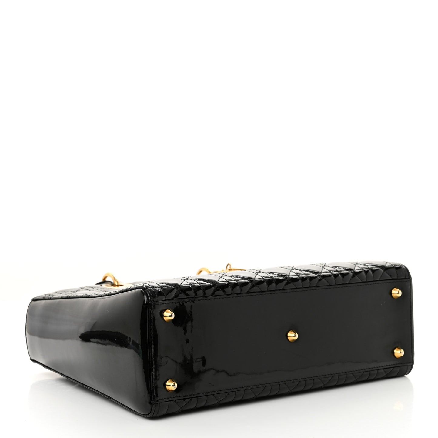 Patent Cannage Large Lady Dior Black