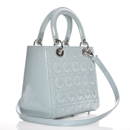 Christian Dior Patent Cannage Medium Lady Dior Light Blue 4 of 9