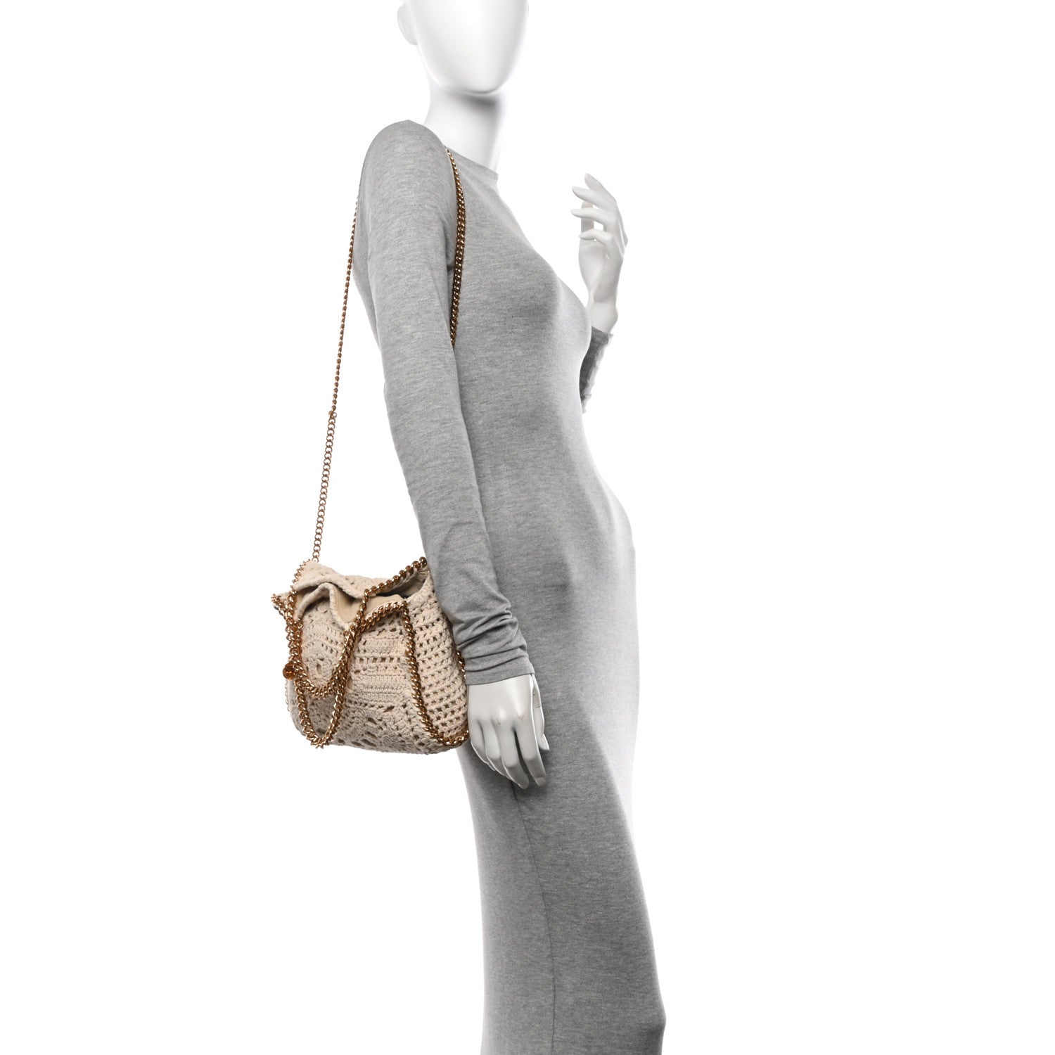 Stella McCartney Cotton Crochet Falabella Ajouree Tote Bag White 2 of 9