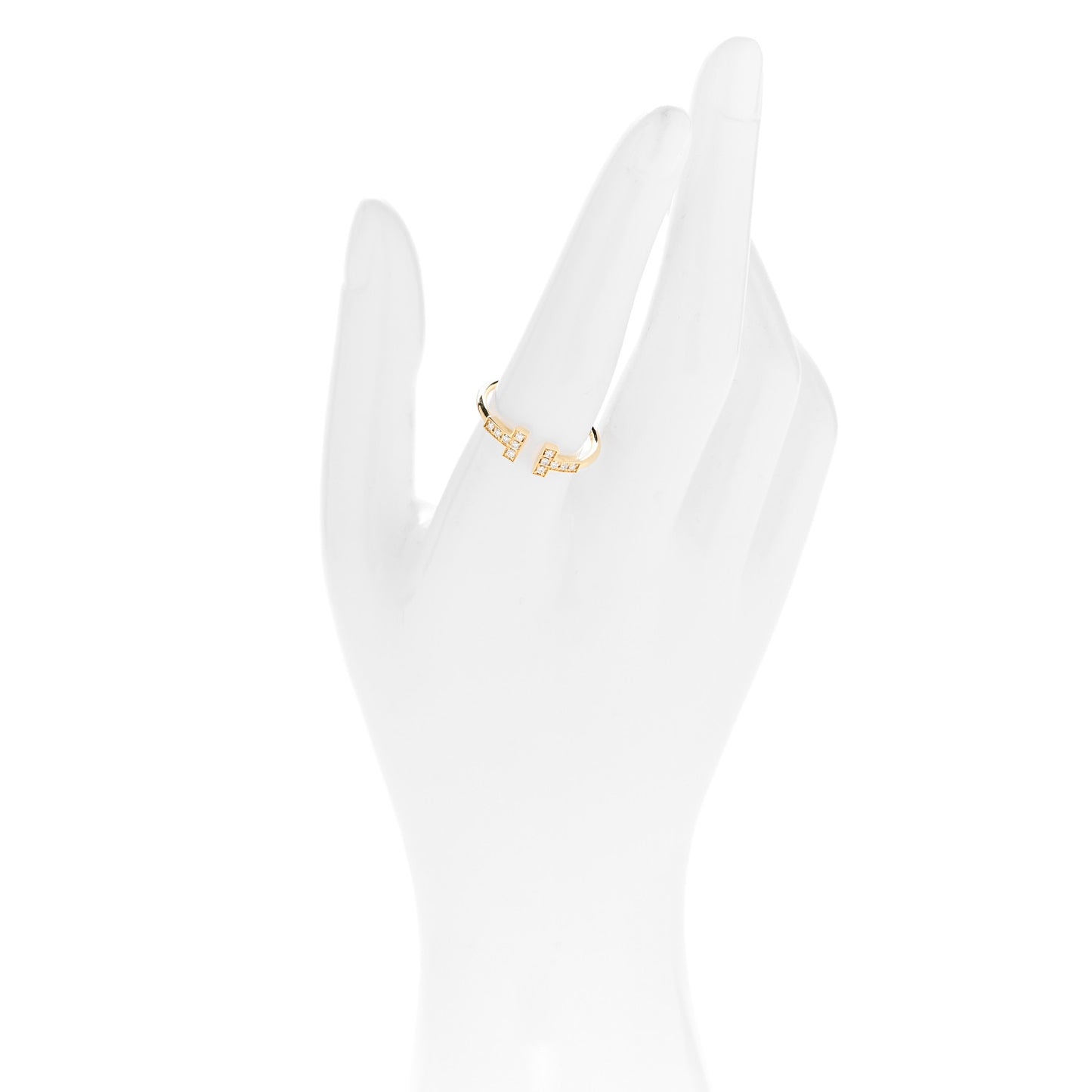 18K Yellow Gold Diamond T Wire Ring 58 8.5