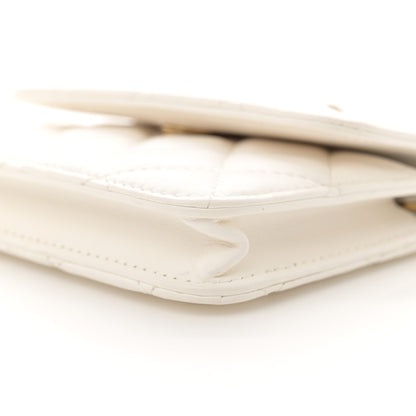 Chanel Lambskin Quilted Pearl Crush Clutch With Chain White 11 of 12
