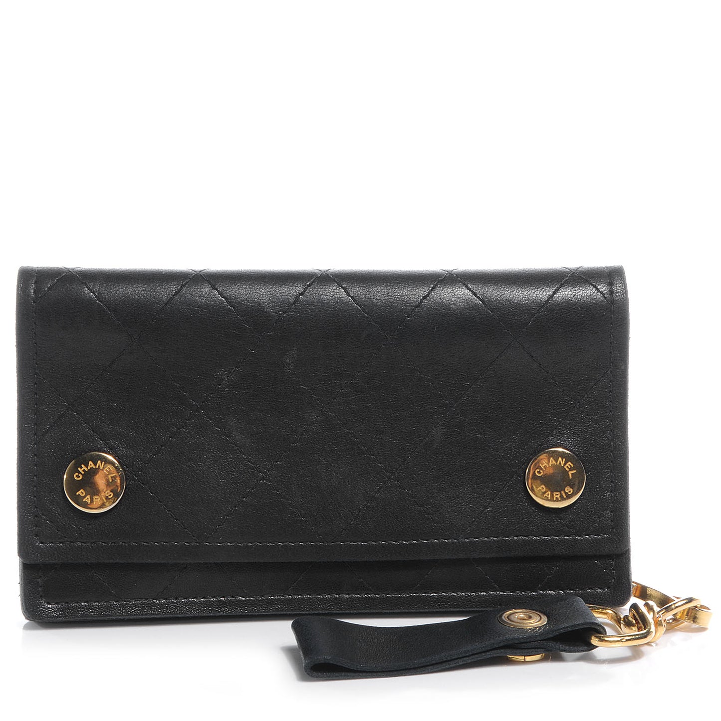 Lambskin Diamond Stitch Wallet Black