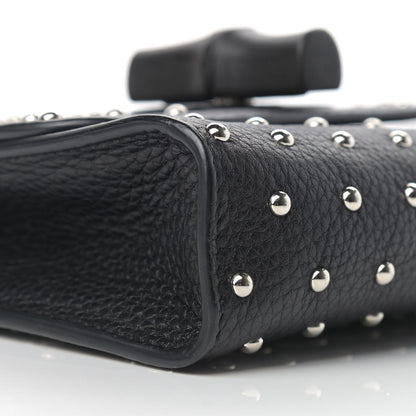Gucci Calfskin Small Studded Miss Bamboo Shoulder Bag Black 8 of 12