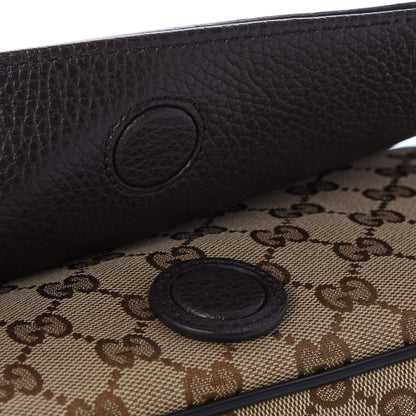 Gucci Monogram Large Flap Messenger Bag Beige Dark Brown 9 of 9