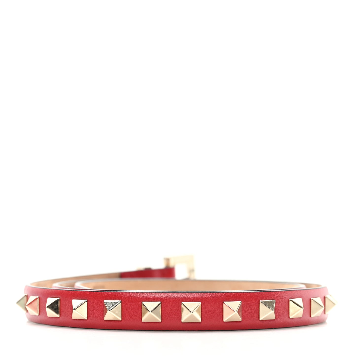 Calfskin Rockstud Belt 75 30 Red