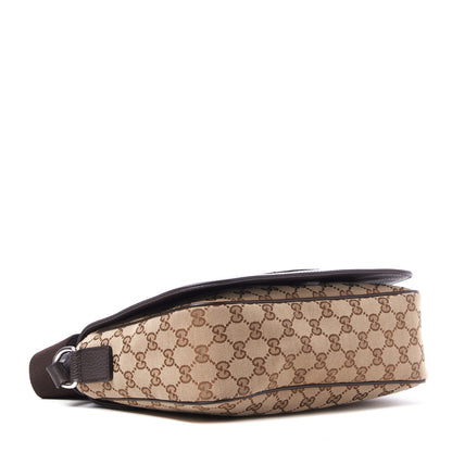Gucci Monogram Flap Messenger Bag Beige Dark Brown 3 of 8