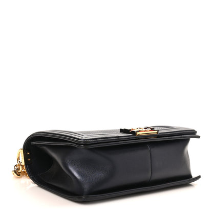 Chanel Lambskin Embossed Medium Boy Cube Flap Navy 4 of 11