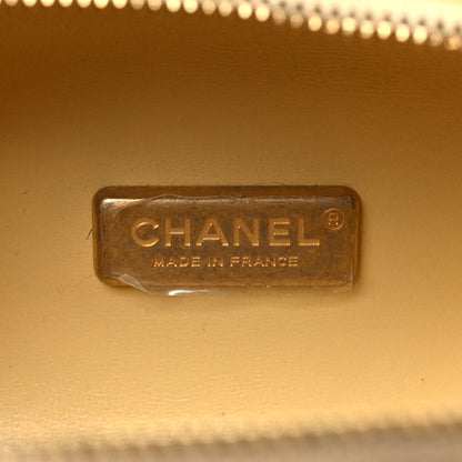 Chanel Lambskin Quilted CC Bubble Vanity Case With Chain Light Yellow 6 of 10