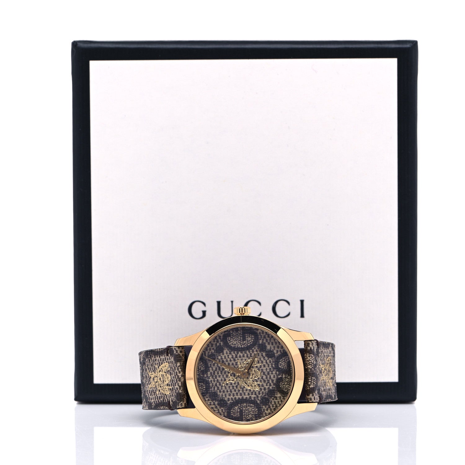 Gucci Stainless Steel Canvas 38mm G-Timeless GG Supreme Bee Quartz Watch Brown 7 of 7