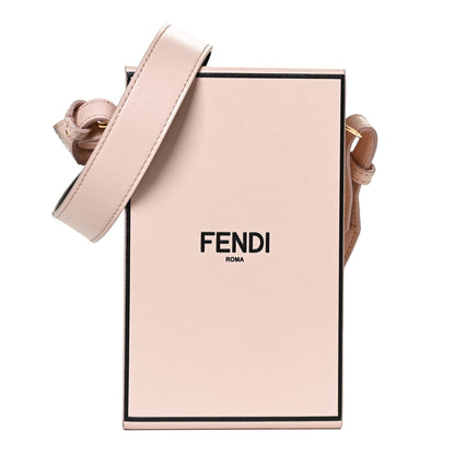 Fendi Vitello Fluffy Logo Vertical Box Rosa Quarzo Black 1 of 11