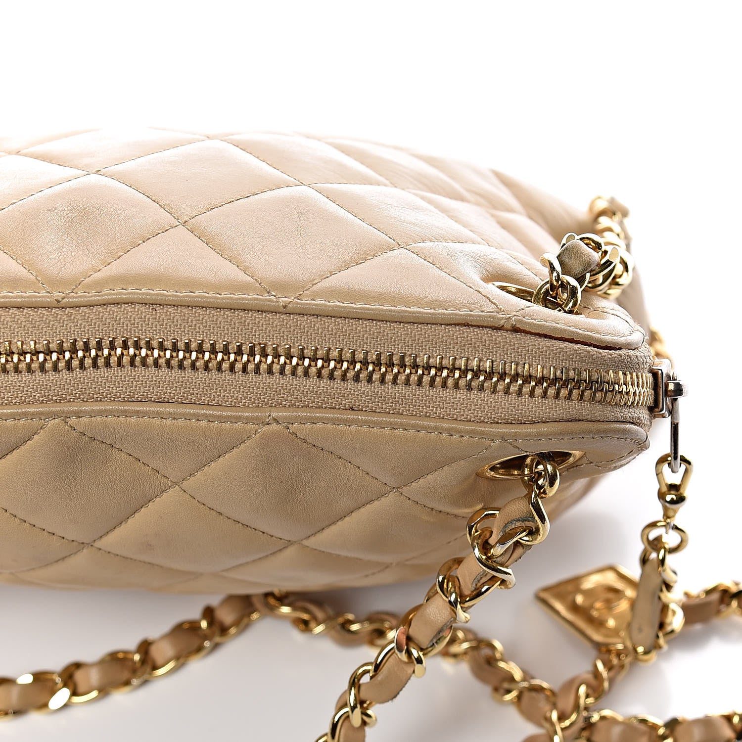 Chanel Lambskin Quilted Shoulder Bag Beige 17 of 17