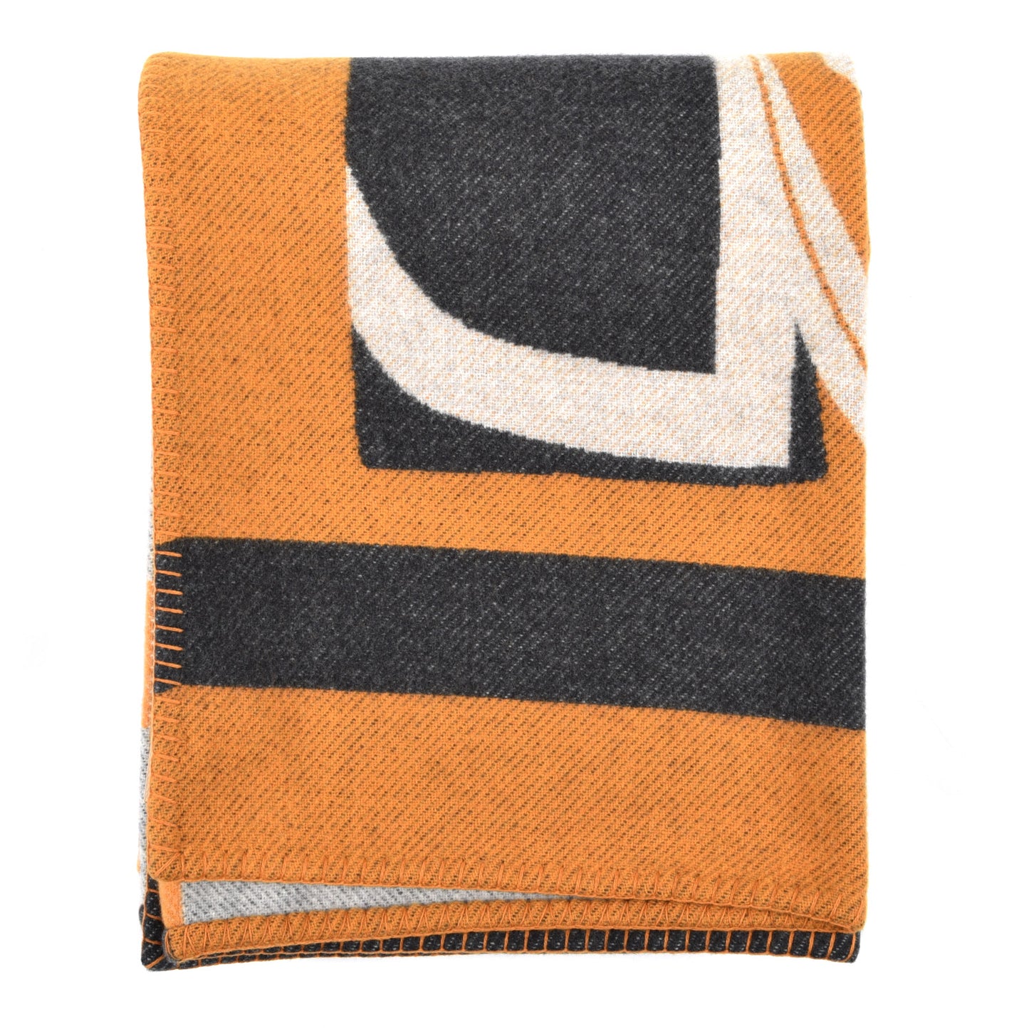 Wool Cashmere Brandebourgs Blanket Ambre Anthracite