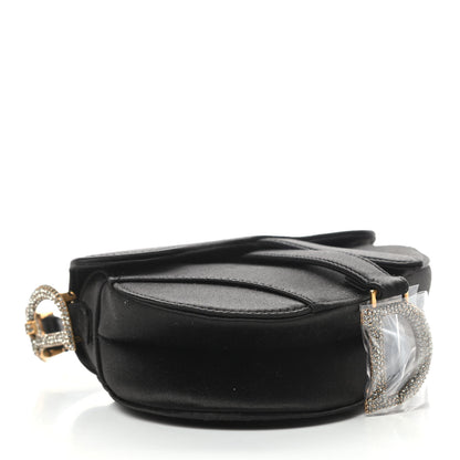 Christian Dior Satin Crystal Mini Saddle Bag Black 4 of 10