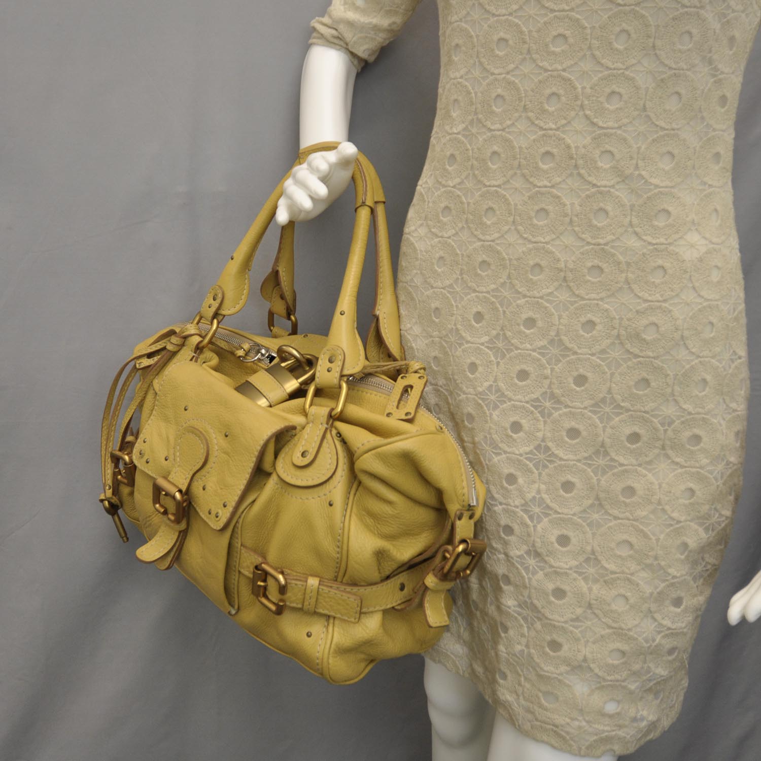 Chloe Leather Paddington Front Pocket Tote Maize Yellow 2 of 9